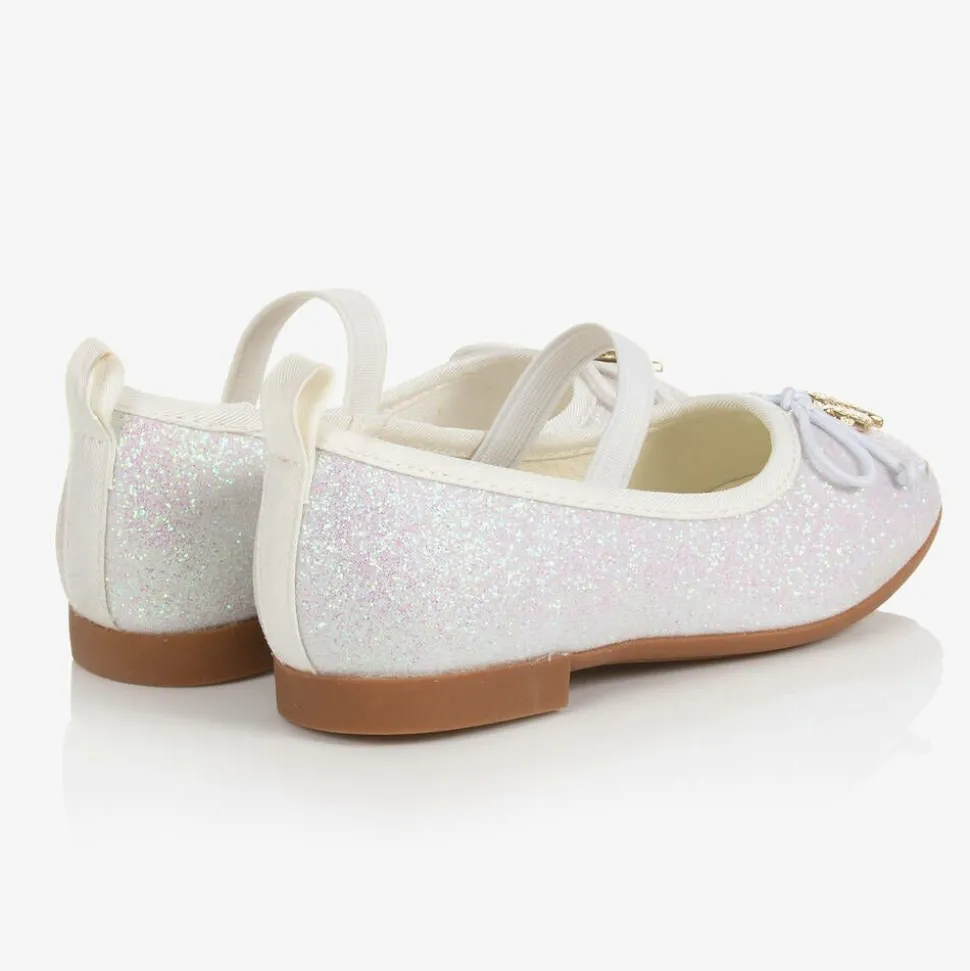 White Glitter Ballerina Shoes
