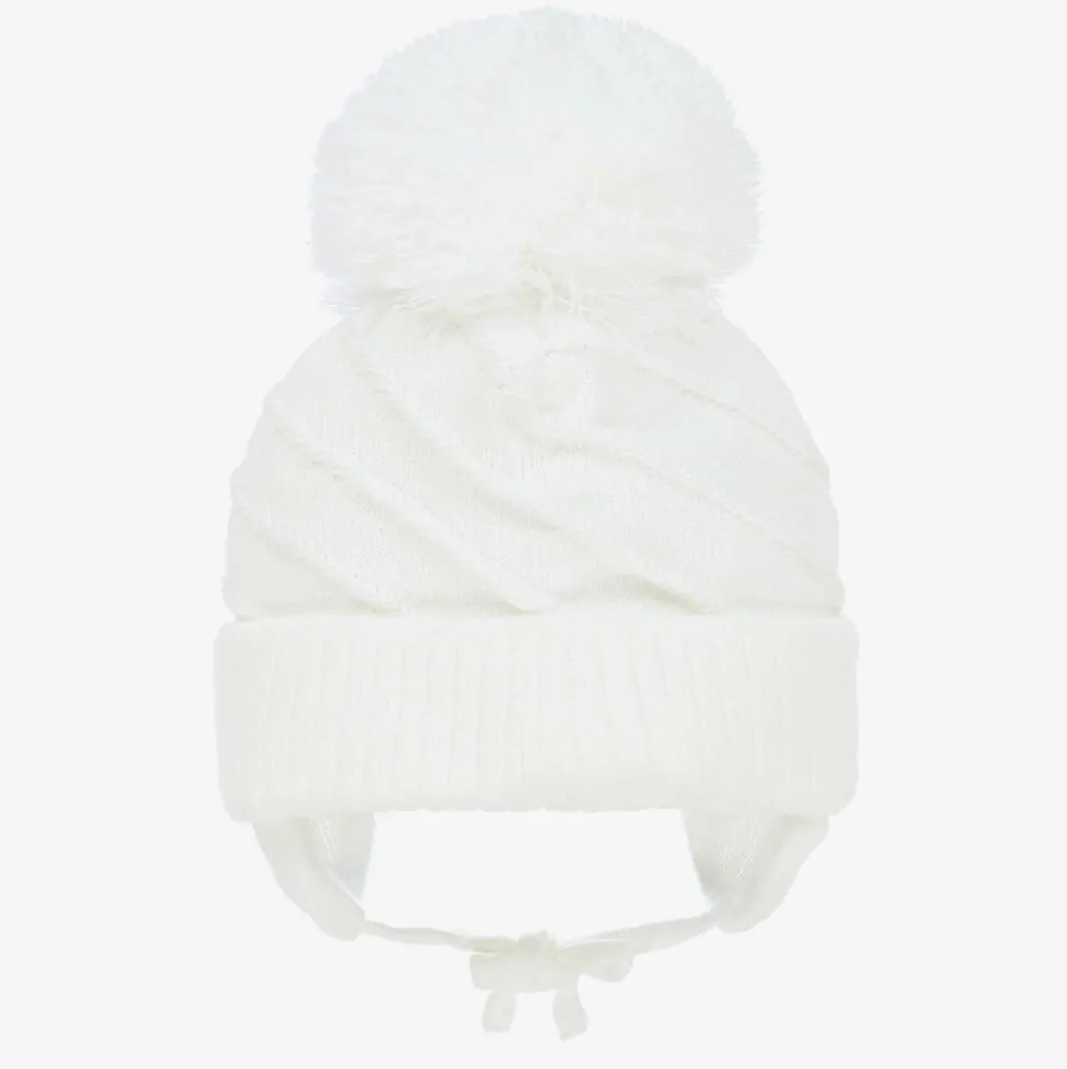 White Jim Giant Pom-Pom Hat