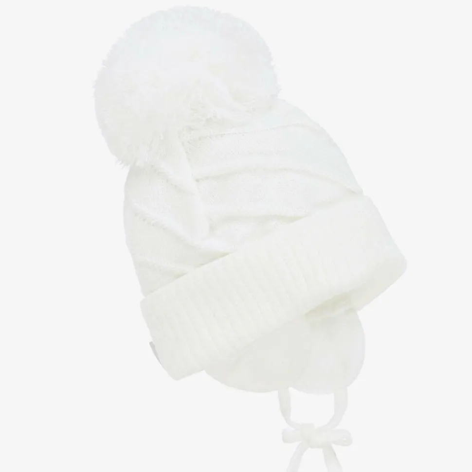 White Jim Giant Pom-Pom Hat