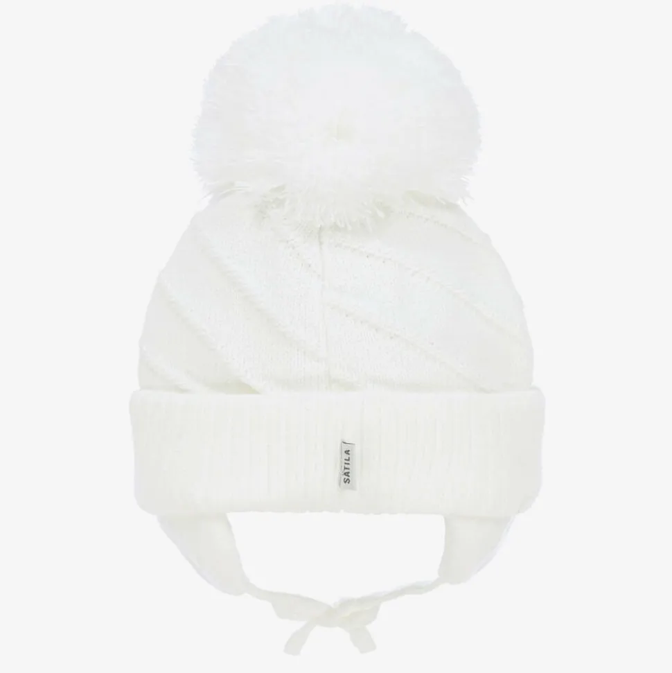 White Jim Giant Pom-Pom Hat
