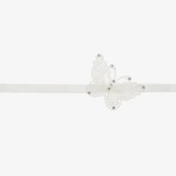 White Lace Butterfly Headband