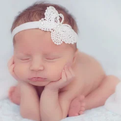 White Lace Butterfly Headband