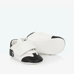 White Leather DG Pre-Walker Trainers