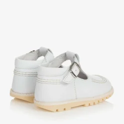 White Leather T-Bar Shoes