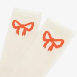 White Organic Cotton Bow Socks