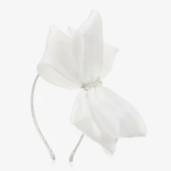 White Organza Bow Hairband