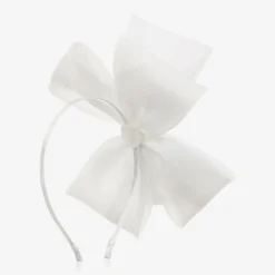 White Organza Bow Hairband