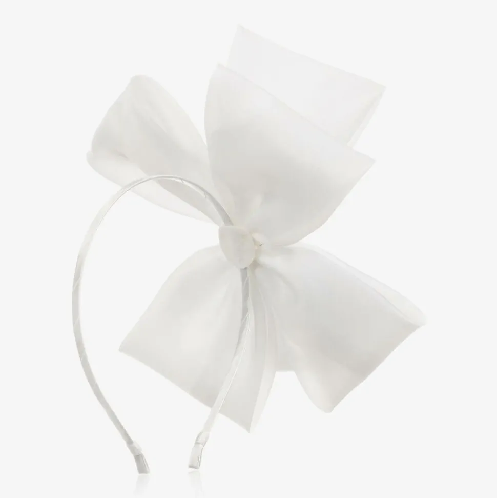 White Organza Bow Hairband