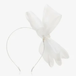 White Organza Bow Hairband