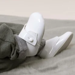 White Patent Pre-Walker Shoes