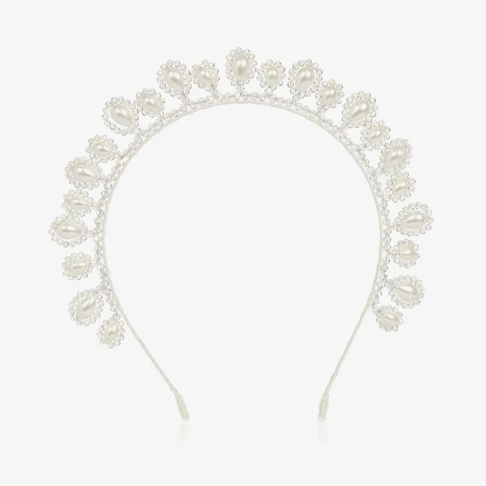 White Pearl & Crystal Tiara