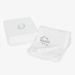 White Personalised Cotton Blanket (88cm)