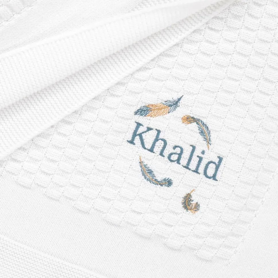 White Personalised Cotton Blanket (88cm)