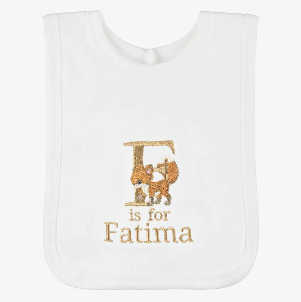 White Personalised 'F' Initial Bib