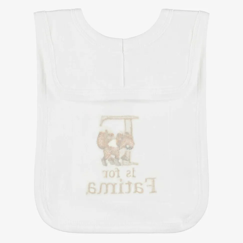 White Personalised 'F' Initial Bib