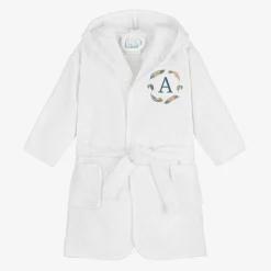 White Personalised Feather Bathrobe