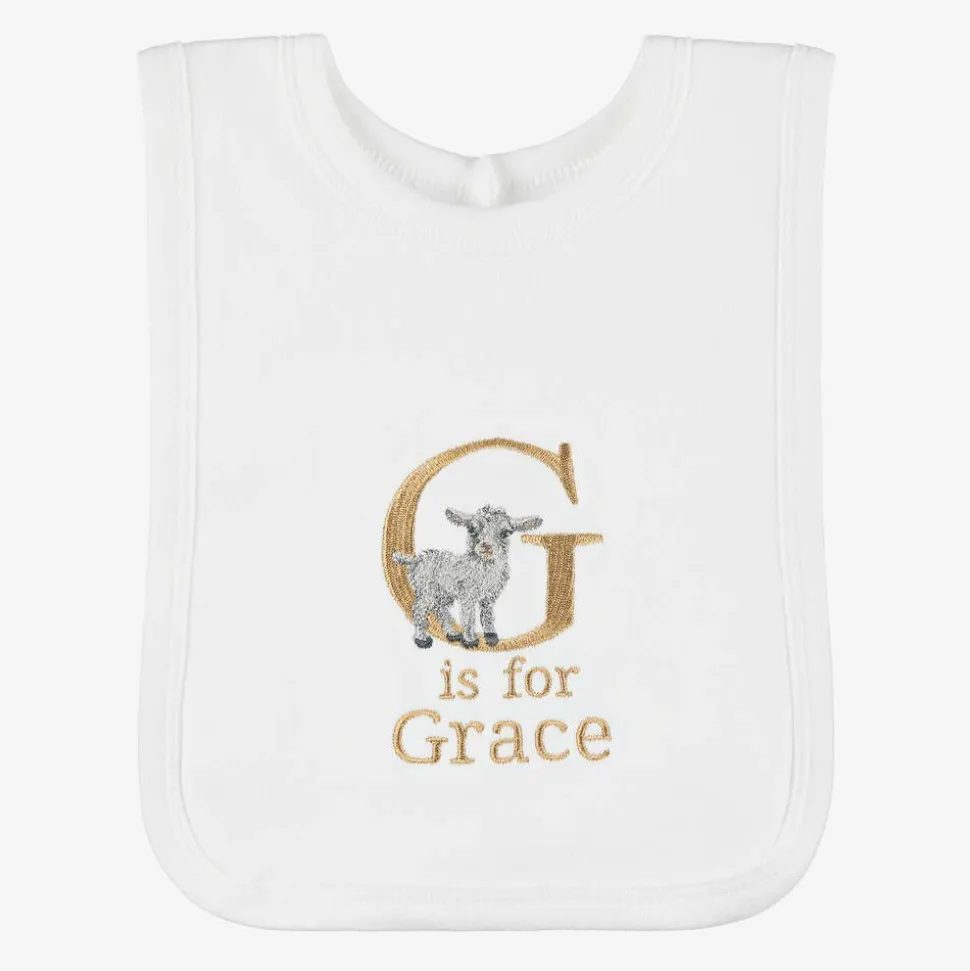 White Personalised 'G' Initial Bib