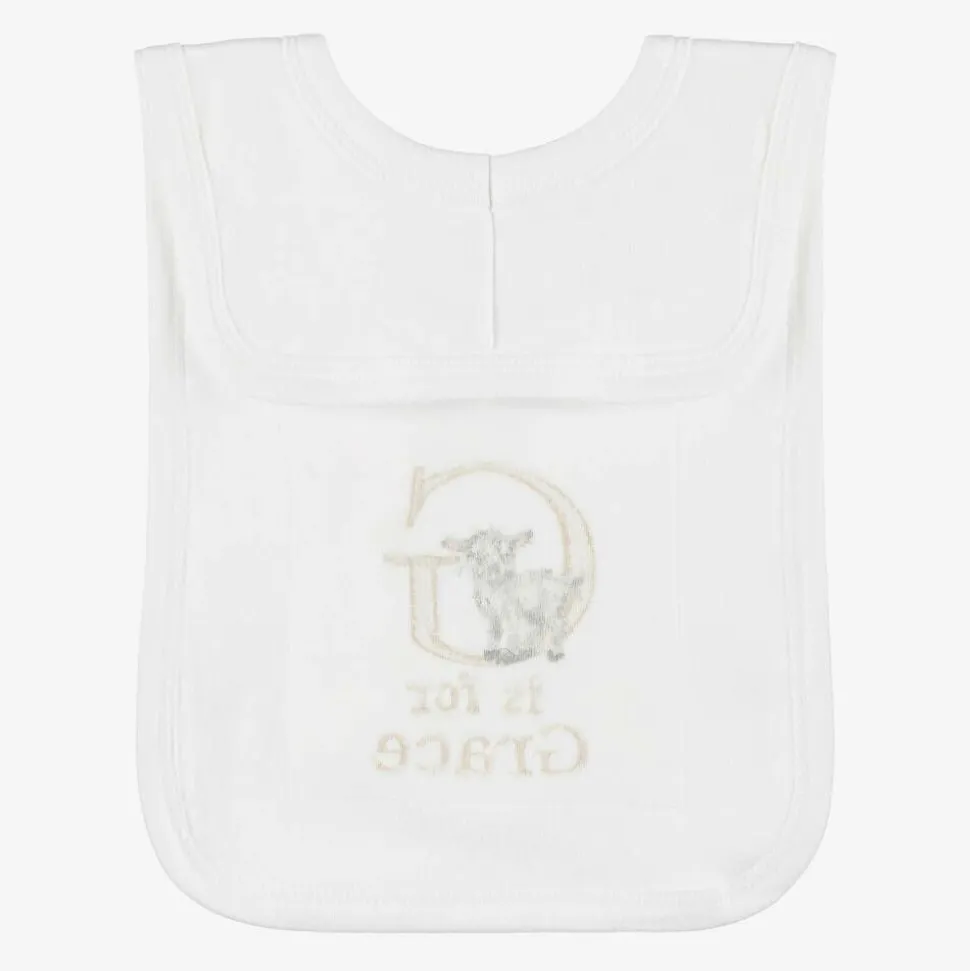 White Personalised 'G' Initial Bib