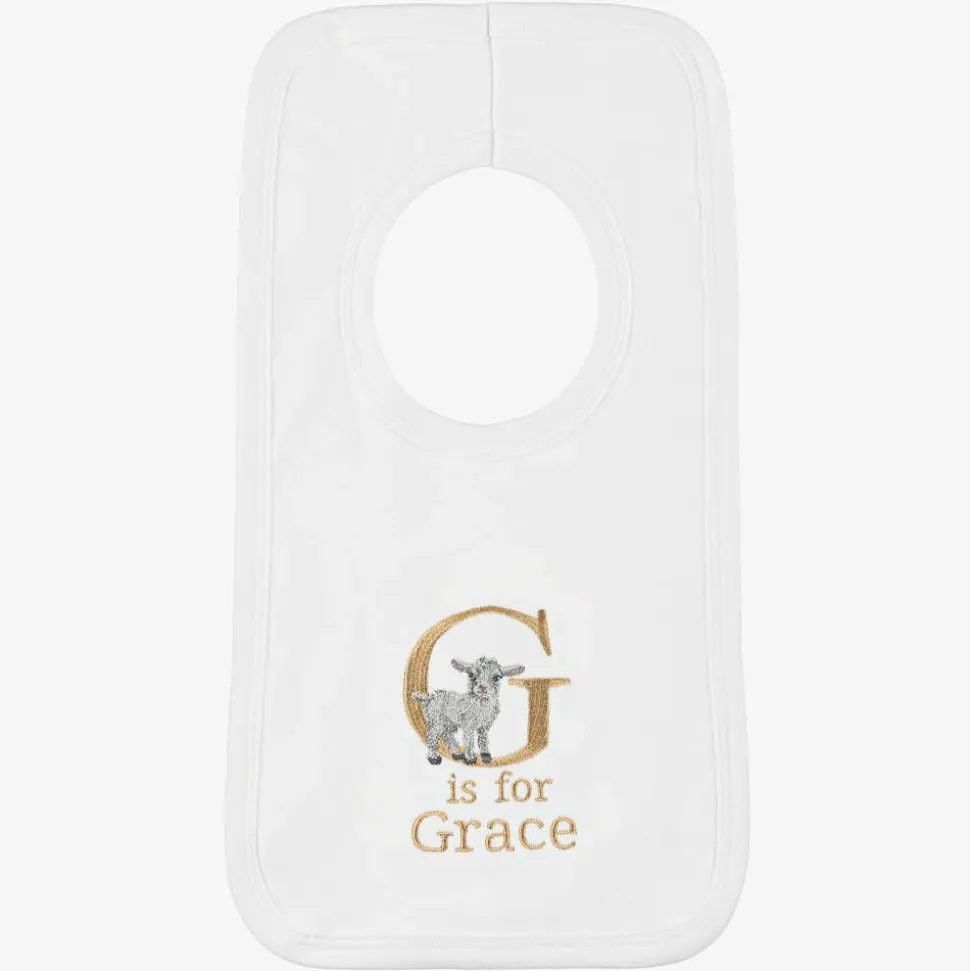 White Personalised 'G' Initial Bib