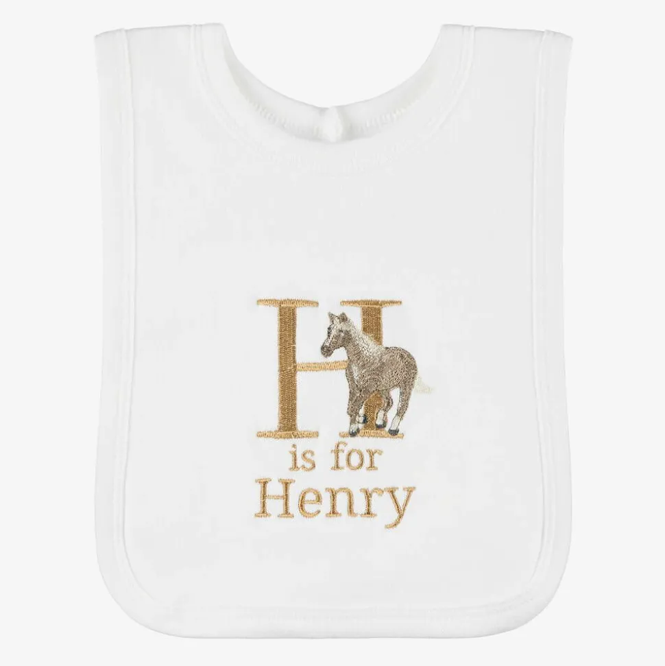 White Personalised 'H' Initial Bib