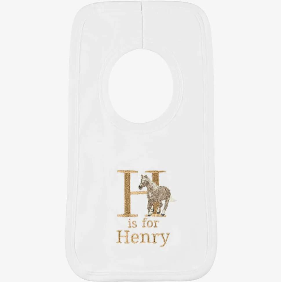 White Personalised 'H' Initial Bib