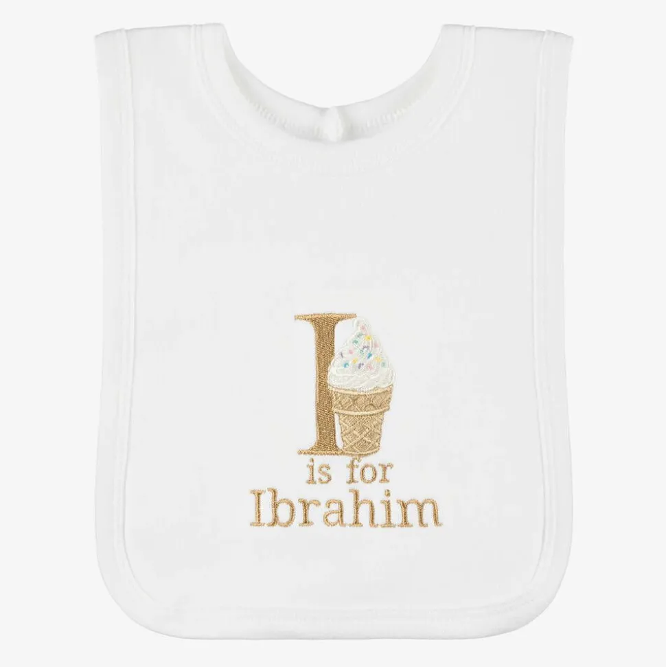 White Personalised 'I' Initial Bib