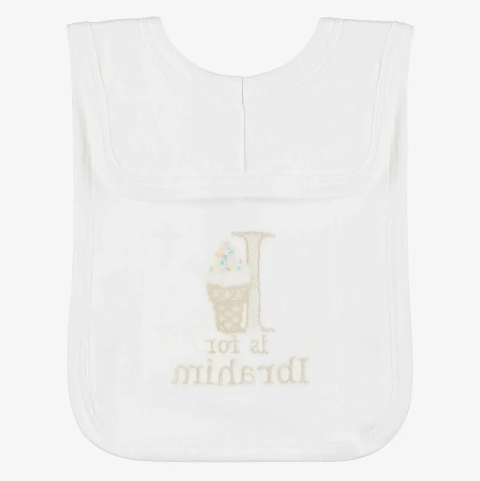 White Personalised 'I' Initial Bib