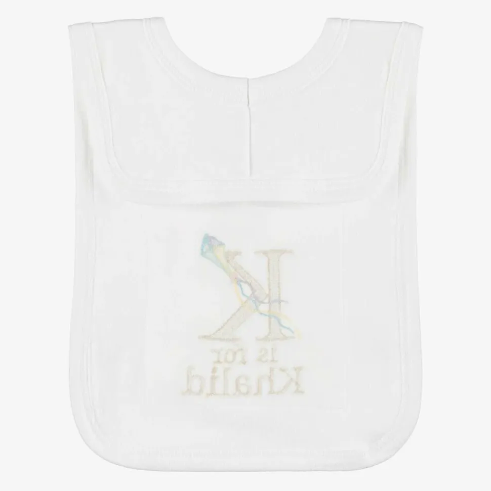 White Personalised 'K' Initial Bib