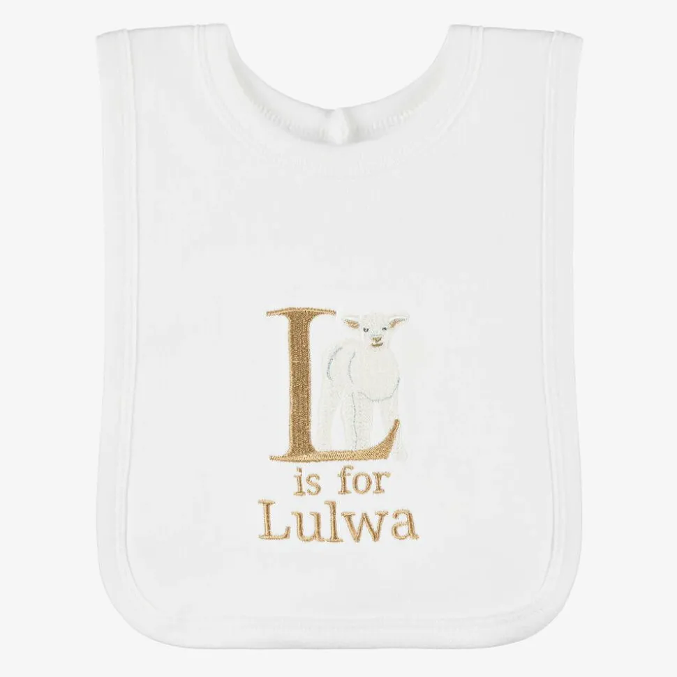 White Personalised 'L' Initial Bib