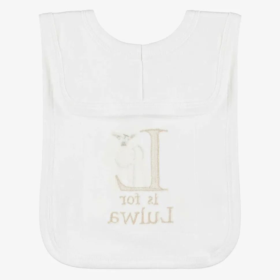 White Personalised 'L' Initial Bib