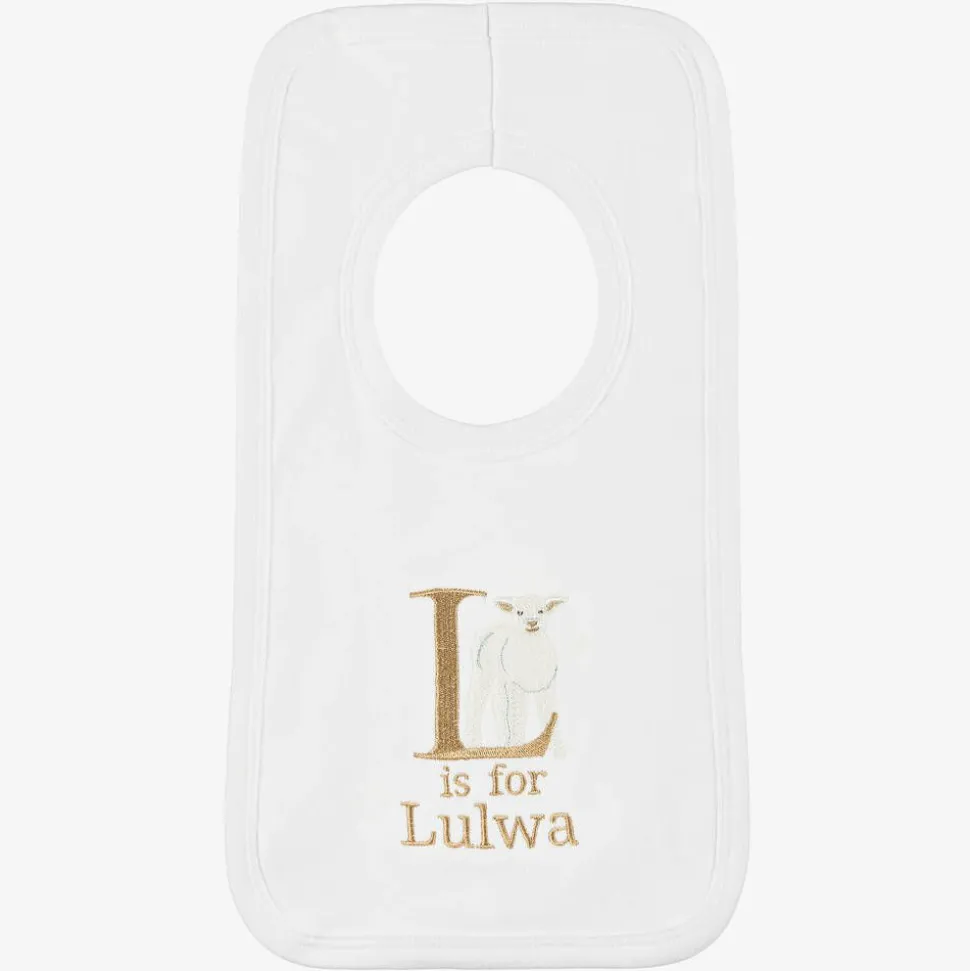 White Personalised 'L' Initial Bib