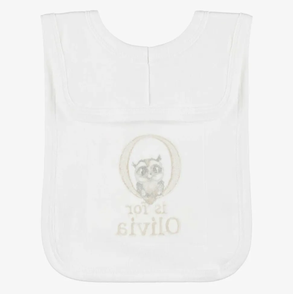 White Personalised 'O' Initial Bib