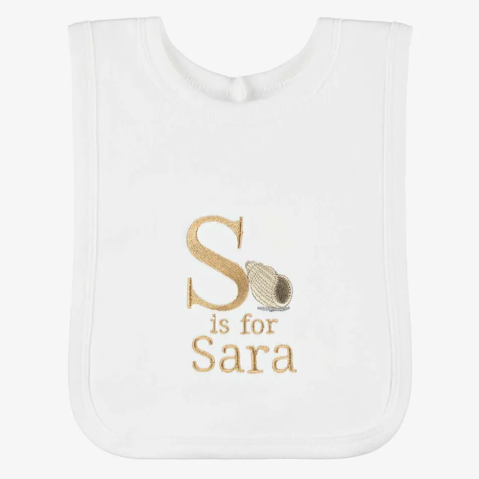White Personalised 'S' Initial Bib