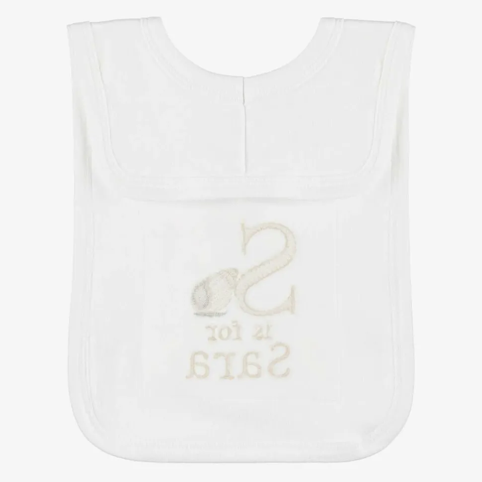White Personalised 'S' Initial Bib