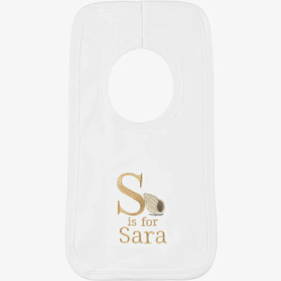 White Personalised 'S' Initial Bib