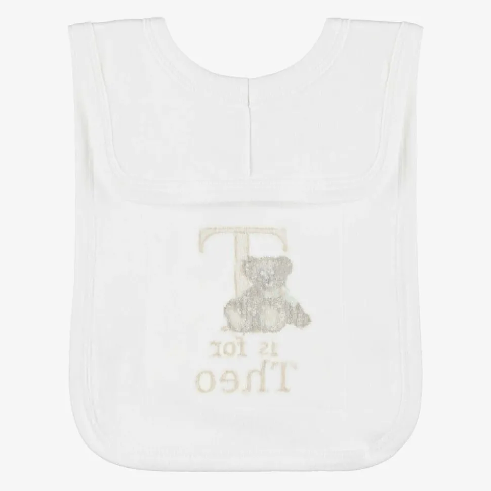 White Personalised 'T' Initial Bib