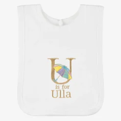 White Personalised 'U' Initial Bib