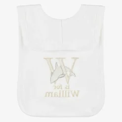 White Personalised 'W' Initial Bib