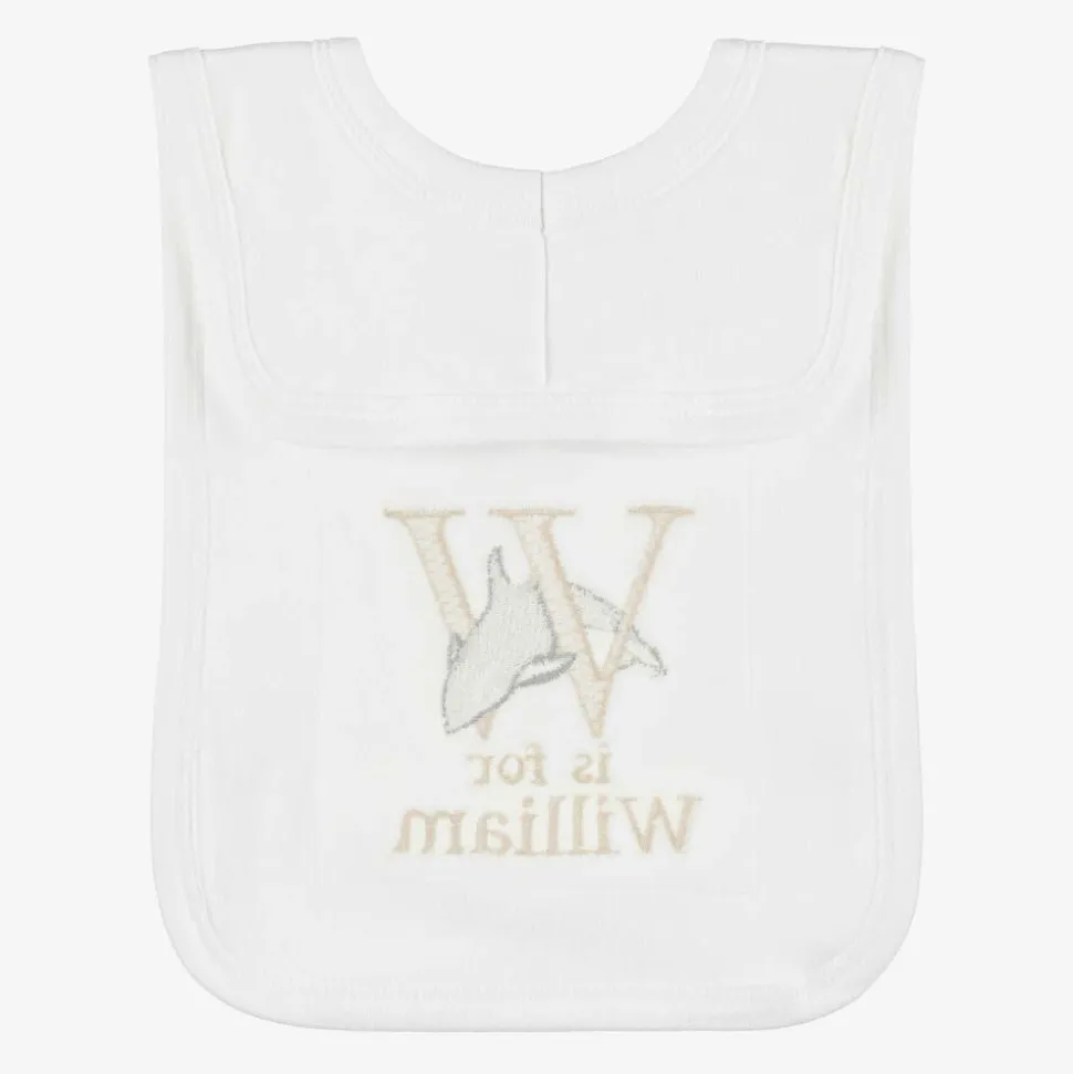 White Personalised 'W' Initial Bib