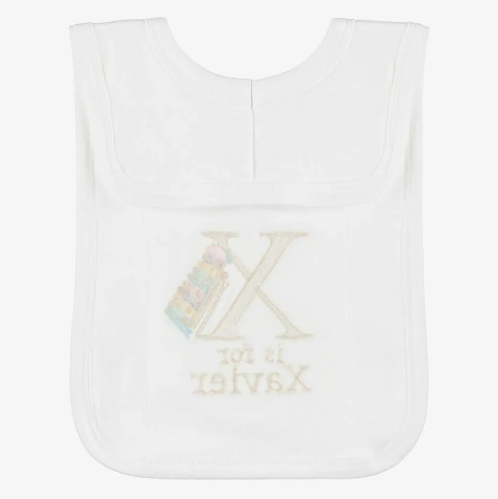 White Personalised 'X' Initial Bib
