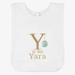 White Personalised 'Y' Initial Bib