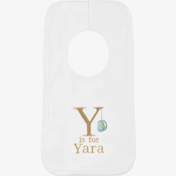 White Personalised 'Y' Initial Bib