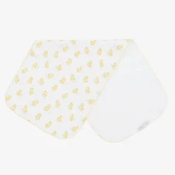 White Pima Cotton Cheery Chicks Burp Cloth (49cm)