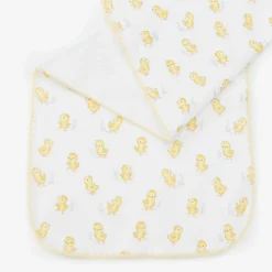 White Pima Cotton Cheery Chicks Burp Cloth (49cm)