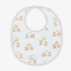 White Pima Cotton Honey Bear Cubs Bib