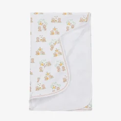 White Pima Cotton Honey Bear Cubs Blanket (73cm)