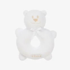White Plush Bear Rattle Toy (14cm)