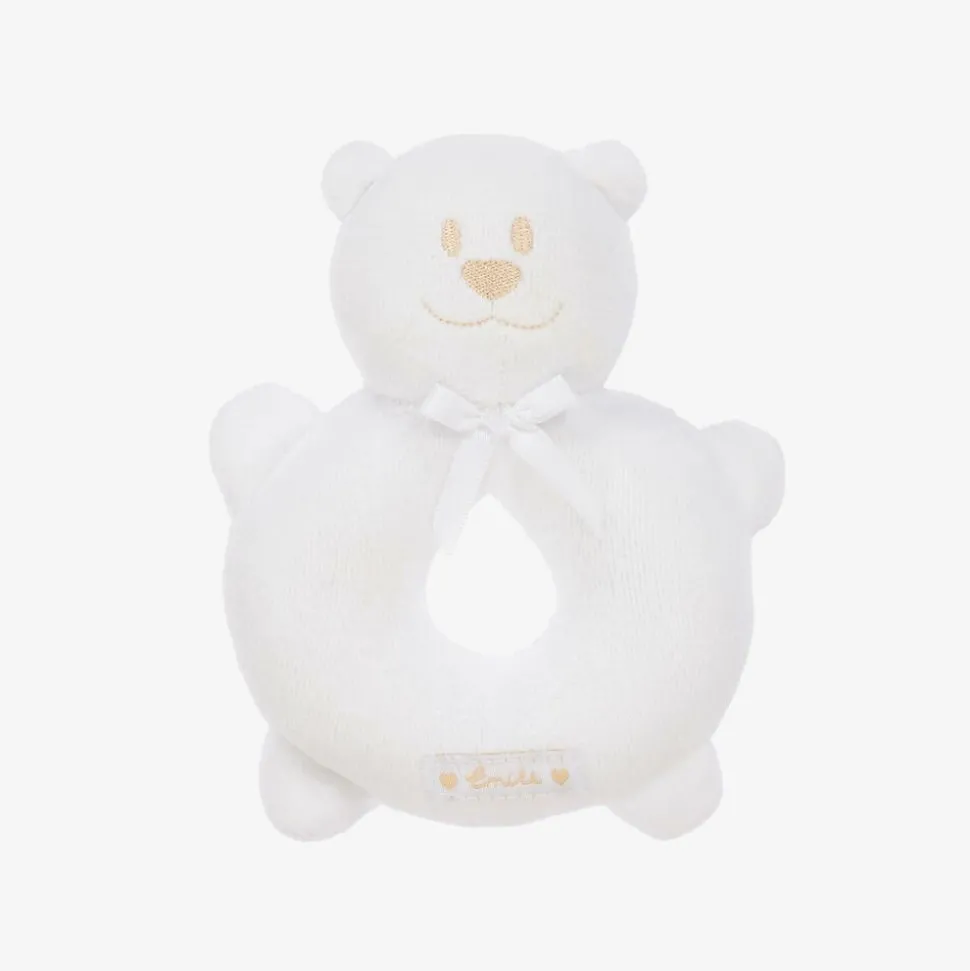 White Plush Bear Rattle Toy (14cm)