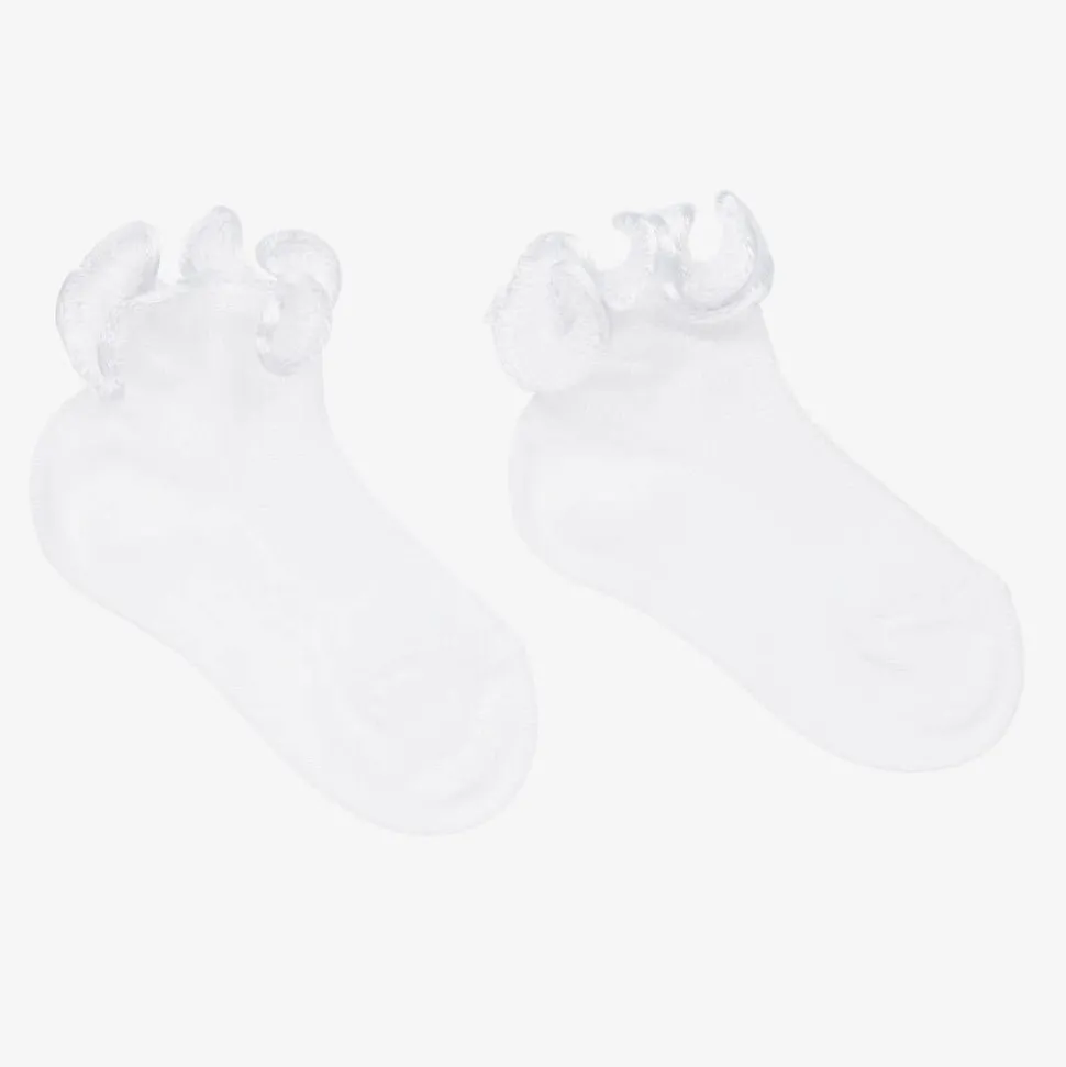 White Ruffle Baby Socks