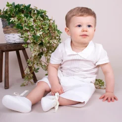 White Silk Pre-Walker Shoes